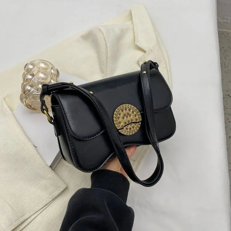 Vintage Leather Shoulder Bag Woman Solid Messenger Bag Women Underarm Ha