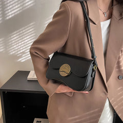 Vintage Leather Shoulder Bag Woman Solid Messenger Bag Women Underarm Ha