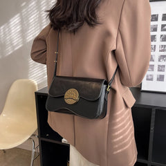 Vintage Leather Shoulder Bag Woman Solid Messenger Bag Women Underarm Ha