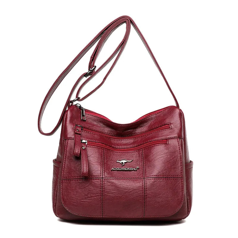 Vintage PU Leather Shoulder Small Crossbody Bags for Women Casual Purses