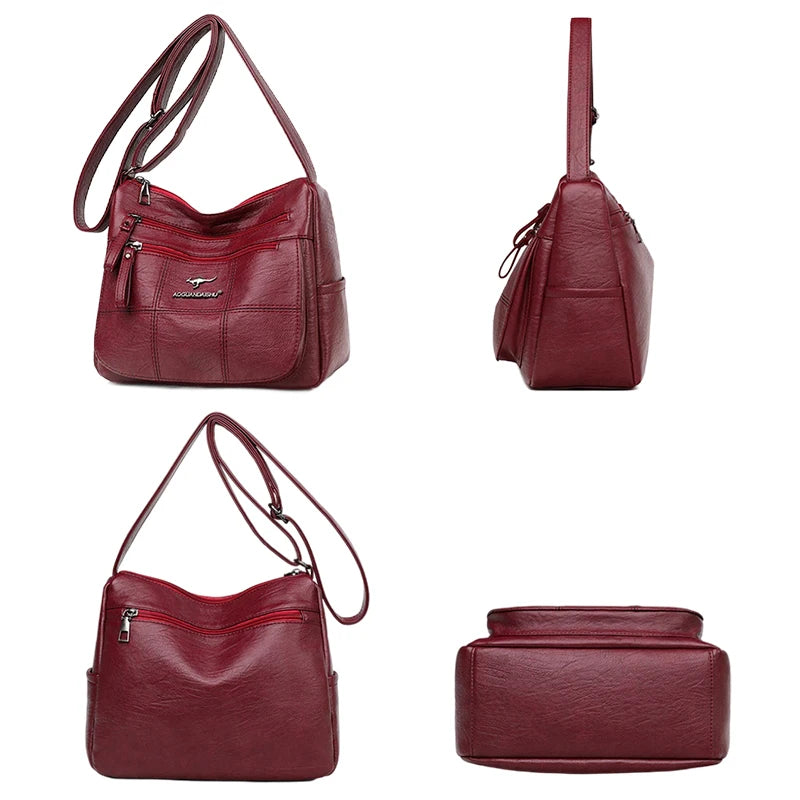 Vintage PU Leather Shoulder Small Crossbody Bags for Women Casual Purses