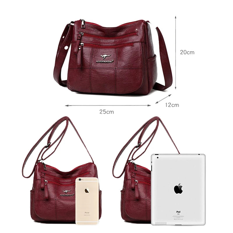 Vintage PU Leather Shoulder Small Crossbody Bags for Women Casual Purses