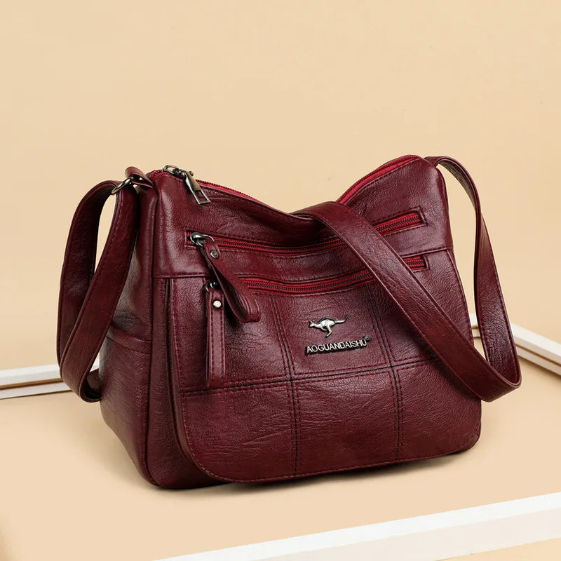 Vintage PU Leather Shoulder Small Crossbody Bags for Women Casual Purses