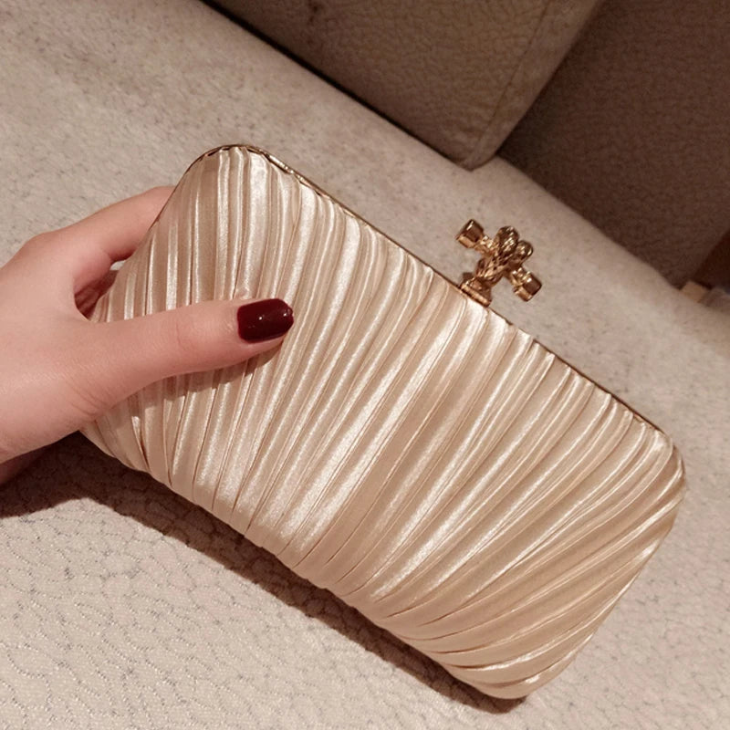 Vintage Pure Fold Handbags Ladies Banquet Evening Bags Clutches