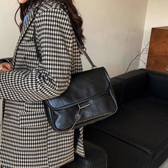 Vintage Chain Leather Shoulder Bags For Women Lady Handbags Travel Purses