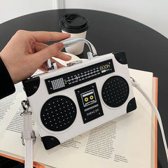 Vintage Radio Box Style Women Crossbody Bag Retro Purses