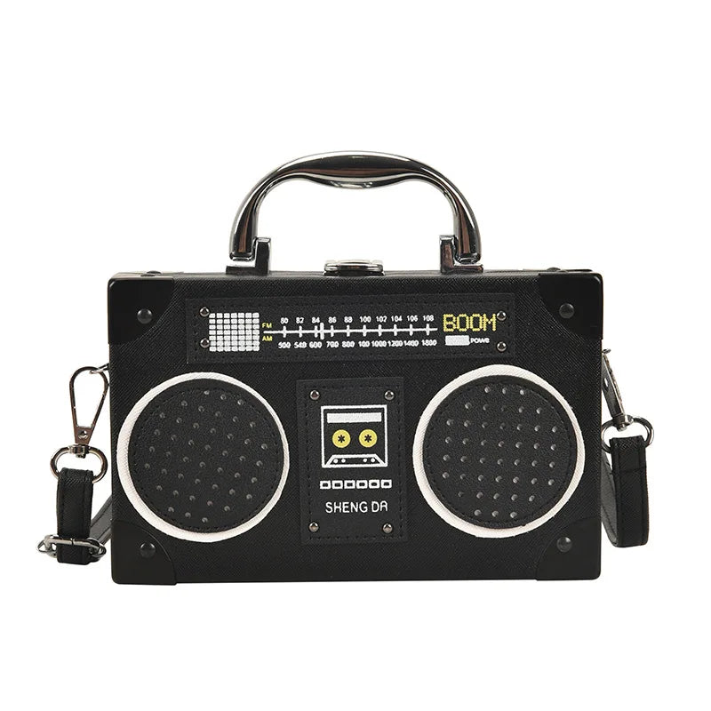 Vintage Radio Box Style Women Crossbody Bag Retro Purses