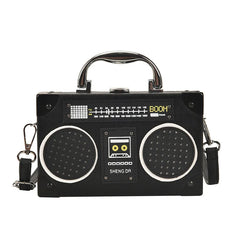 Vintage Radio Box Style Women Crossbody Bag Retro Purses