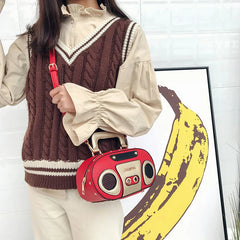 Vintage Radio Women Handbags Shoulder Bags Rock Female Purse