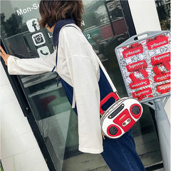 Vintage Radio Women Handbags Shoulder Bags Rock Female Purse
