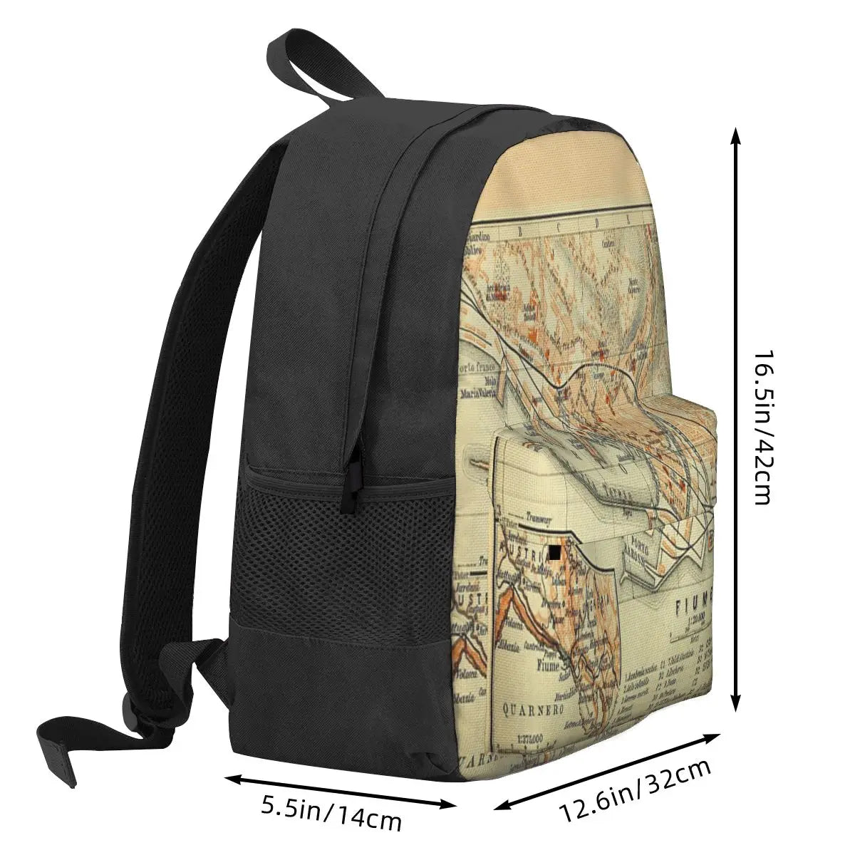 Vintage Rijeka Croatia Map 1911 Backpacks Men's Backpacks Bags For Women