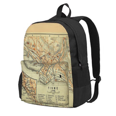 Vintage Rijeka Croatia Map 1911 Backpacks Men's Backpacks Bags For Women
