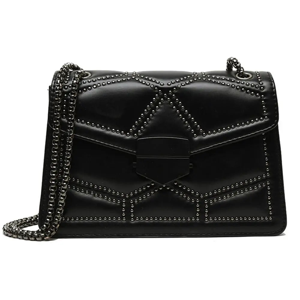 Vintage Rivet Chain Crossbody Bags for Women Handbags Ladies Shoulder Messenger
