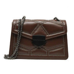Vintage Rivet Chain Crossbody Bags for Women Handbags Ladies Shoulder Messenger