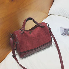 Vintage Rivet Crossbody Bag PU Leather Shoulder Bag Lady Handbag