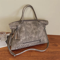 Vintage Rivet Handbags Large Capacity Tote Bags Shopper Female Shoulder Bag