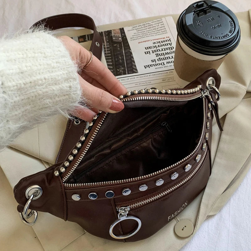 Vintage Rivet Women Shoulder Bag Retro Crossbody Bags For Women