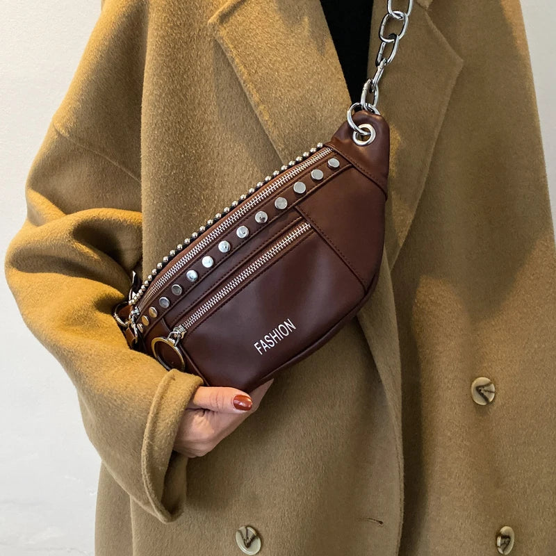 Vintage Rivet Women Shoulder Bag Retro Crossbody Bags For Women
