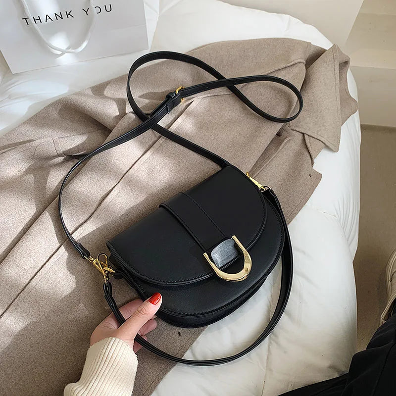 Vintage Leather Crossbody Bag for Ladies Small Handbags