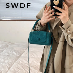 Vintage PU Leather Crossbody Shoulder Bag for Women Tote Handbag