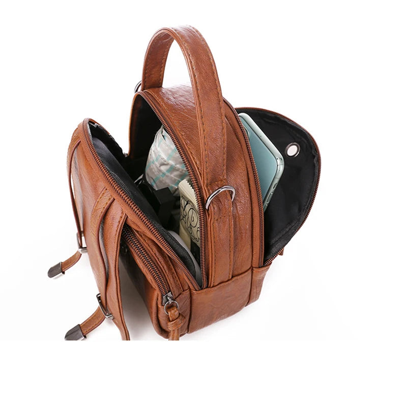 Vintage Shoulder Bag Soft PU Leather Crossbody Bag Lady Handbag Shopping Purse