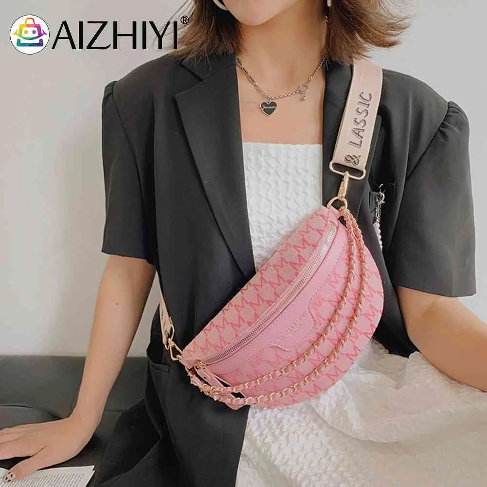 Vintage Shoulder Bag Printed Letter Women Saddle Waist Bag