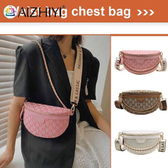 Vintage Shoulder Bag Printed Letter Women Saddle Waist Bag