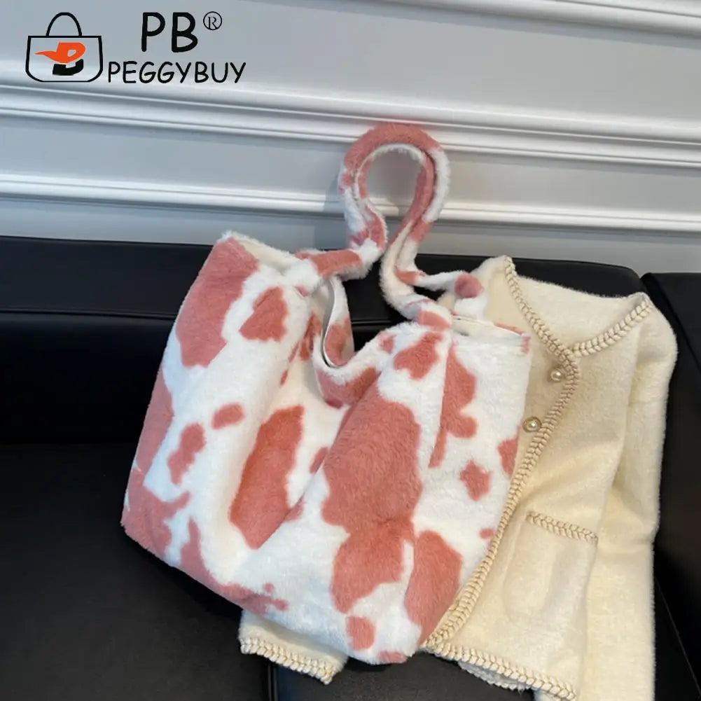 Vintage Cow Milk Pattern Shoulder Bag for Women