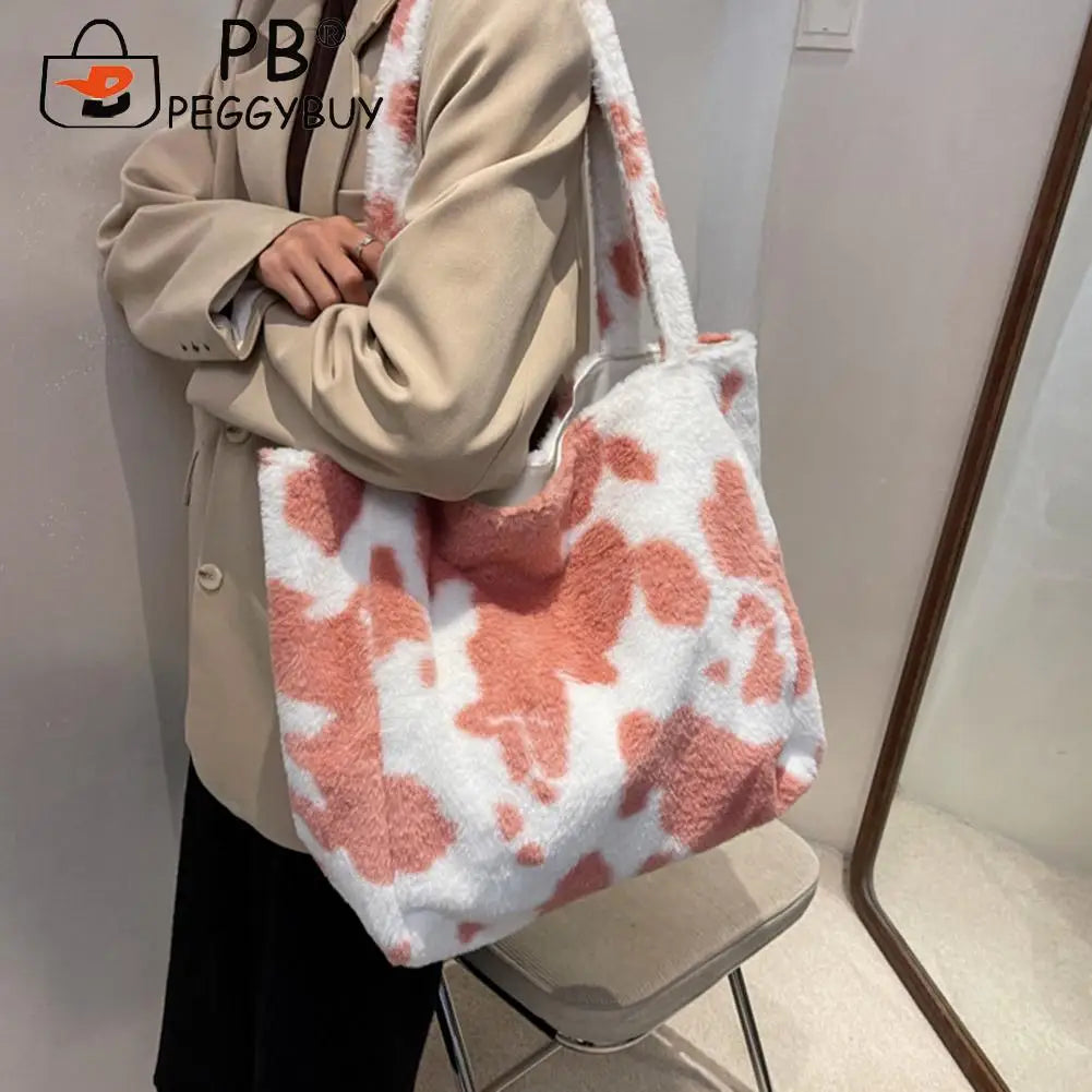 Vintage Cow Milk Pattern Shoulder Bag for Women