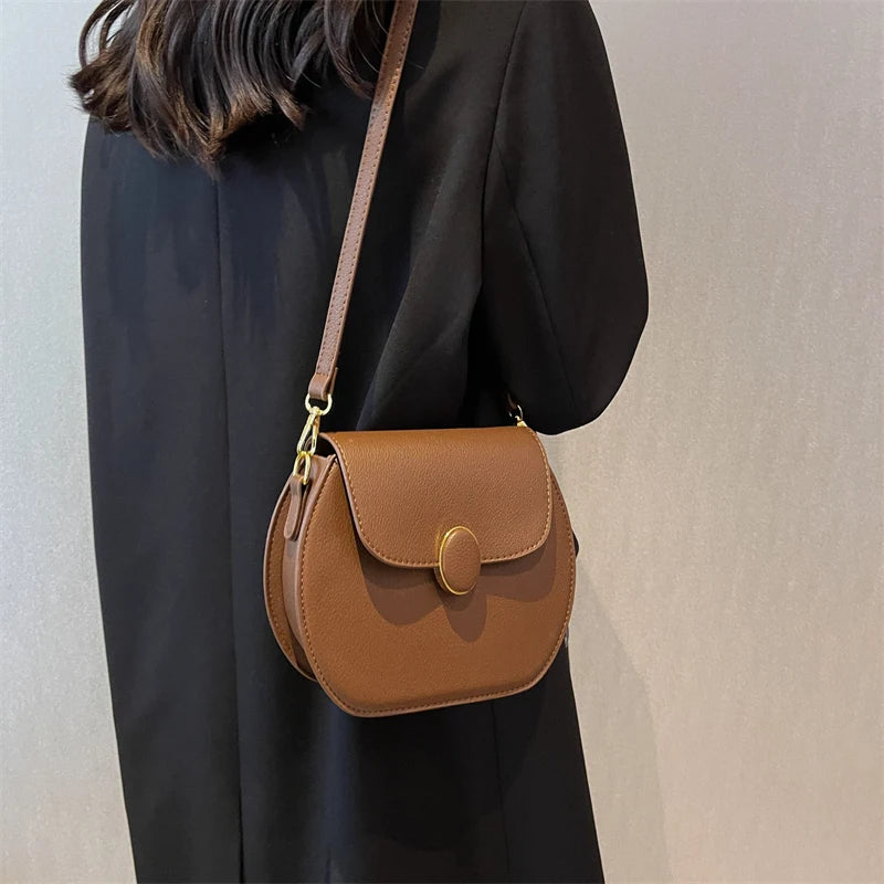 Vintage Shoulder Bag French Texture Pu Flap Messenger Bags