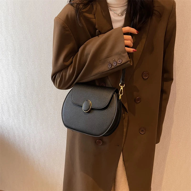 Vintage Shoulder Bag French Texture Pu Flap Messenger Bags