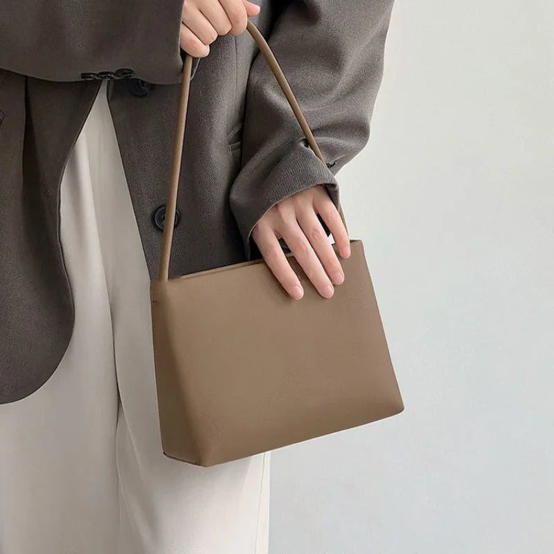 Vintage Shoulder Bags Women Texture Crossbody All-match PU Leather Underarm Bag
