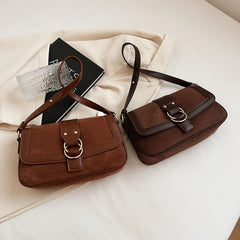 Vintage Shoulder Bags for Women Handbag Metal Buckle Casual Ladies