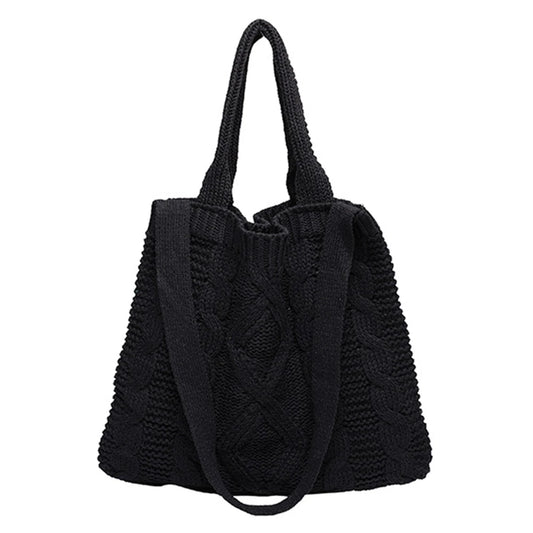 Vintage Knitted Shoulder Bag Large Capacity Crossbody Purse Handbag