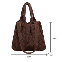 Vintage Knitted Shoulder Bag Large Capacity Crossbody Purse Handbag