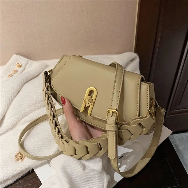 Vintage Shoulder Crossbody Bags PU Leather Women Handbag Clutch Brown