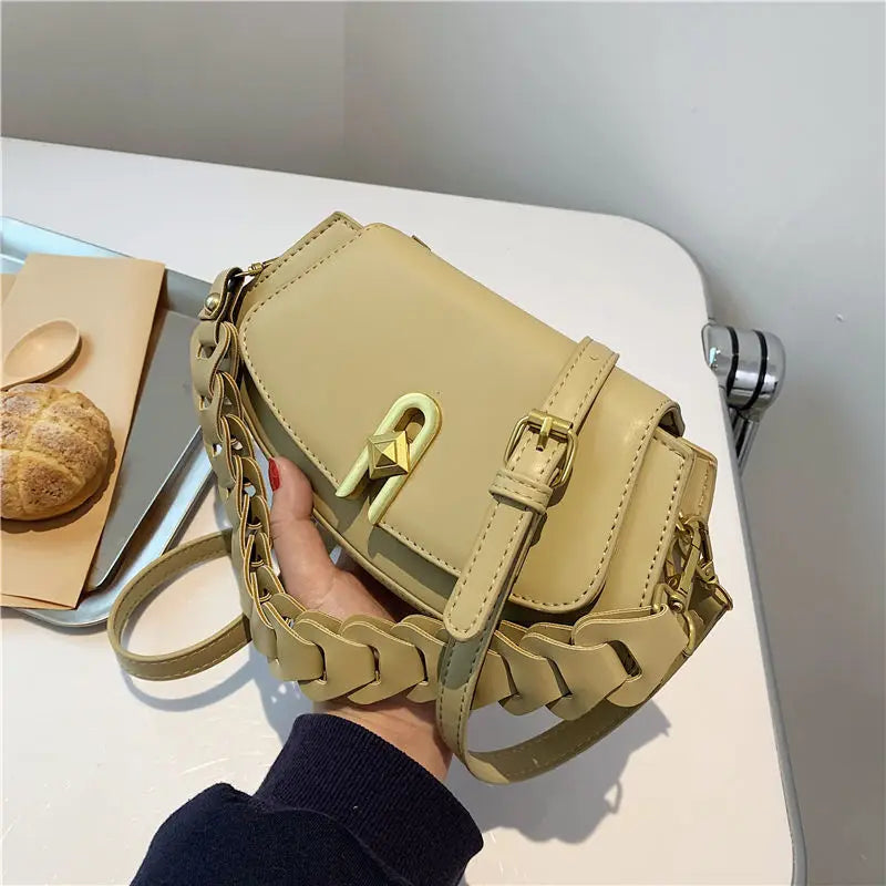 Vintage Shoulder Crossbody Bags PU Leather Women Handbag Clutch Brown
