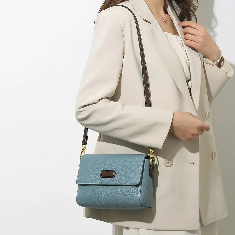 Vintage Leather Crossbody Bag for Women Small Shoulder Messenger Bag