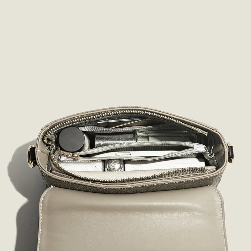 Vintage Leather Crossbody Bag for Women Small Shoulder Messenger Bag