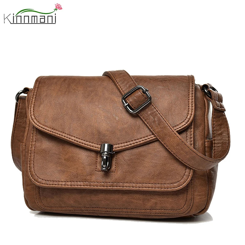 Vintage Leather Crossbody Bag for Women Small Tote Bag bolsos