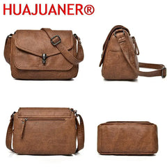 Vintage Leather Crossbody Bags for Women Soft Shoulder Messenger Purse Small Tot