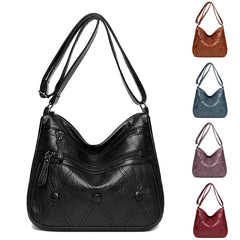 Vintage PU Leather Crossbody Bag Large Capacity Women's Handbag