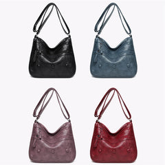 Vintage PU Leather Crossbody Bag Large Capacity Women's Handbag