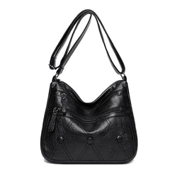 Vintage PU Leather Crossbody Bag Large Capacity Women's Handbag
