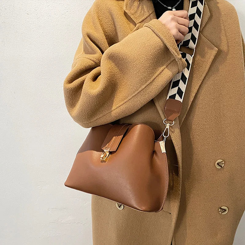 Vintage Casual Bucket Shoulder Bag Crossbody Messenger Handbags PU Leather