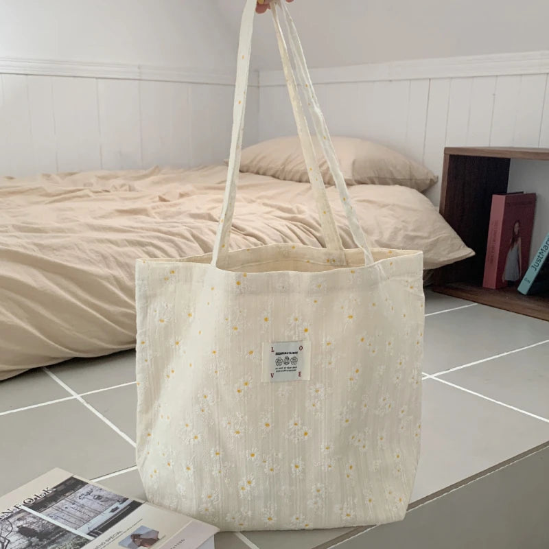 Vintage Large Capacity Handbag Canvas Shoulder Bag for Women
