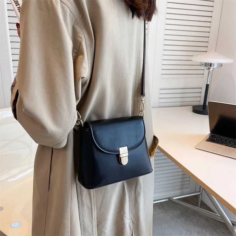 Vintage Mini PU Leather Bucket Crossbody Sling Bags for Women