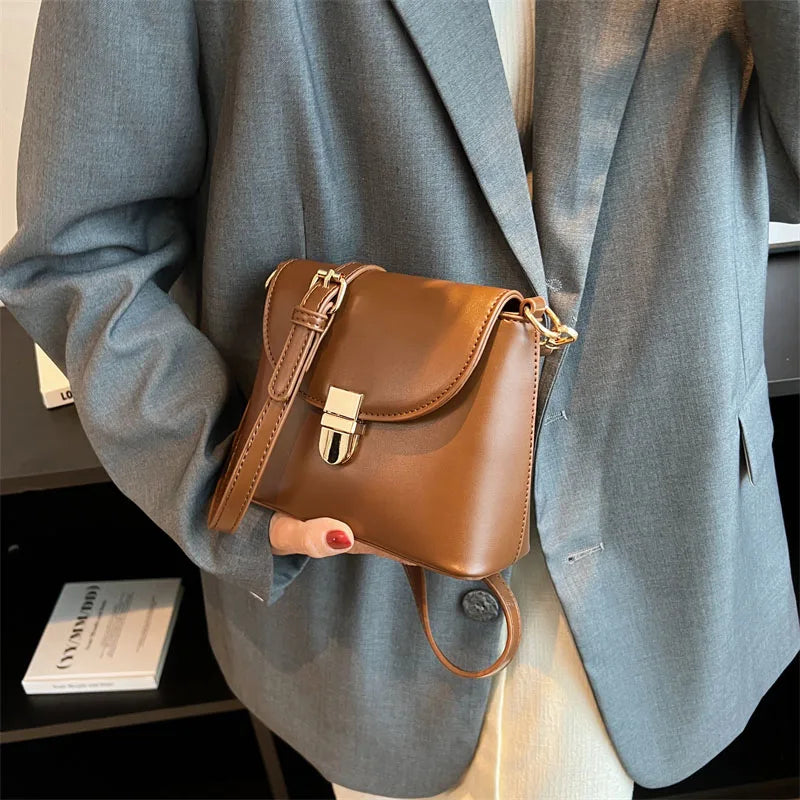 Vintage Mini PU Leather Bucket Crossbody Sling Bags for Women