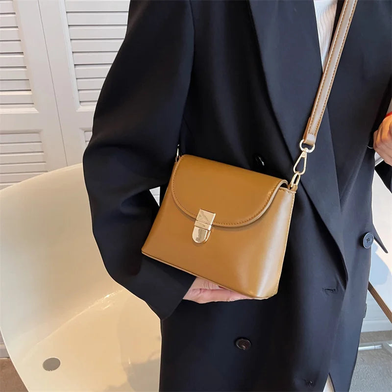 Vintage Mini PU Leather Bucket Crossbody Sling Bags for Women