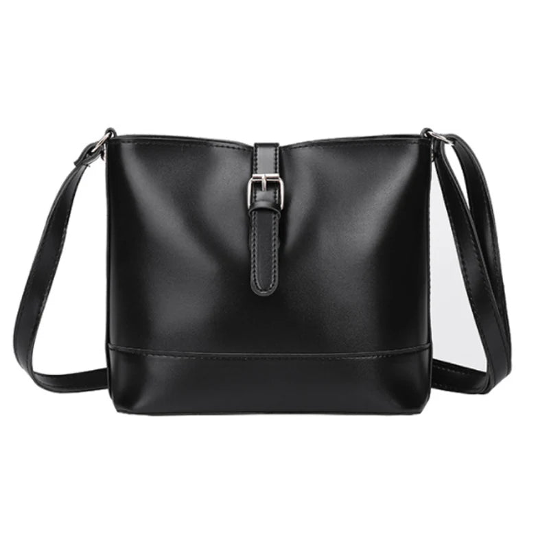 Vintage PU Leather Bucket Crossbody Bags for Women All-Match Lady Shoulder bags